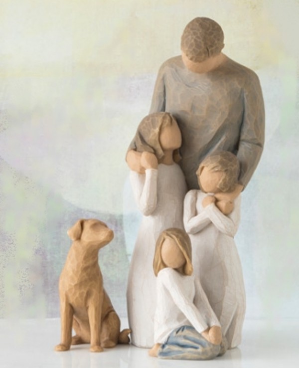 Susan Lordi Willow Tree Familie 32 Vater mit 3 Töchtern und Hund